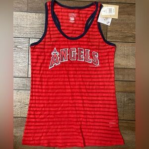 Red Striped Tank Top with Angels Logo